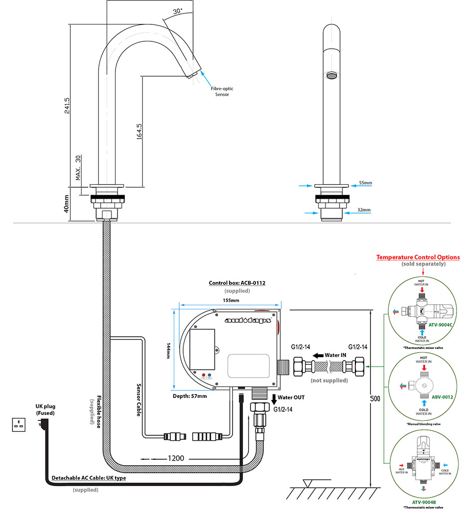 ATX-0049 Sensor tap Dimension