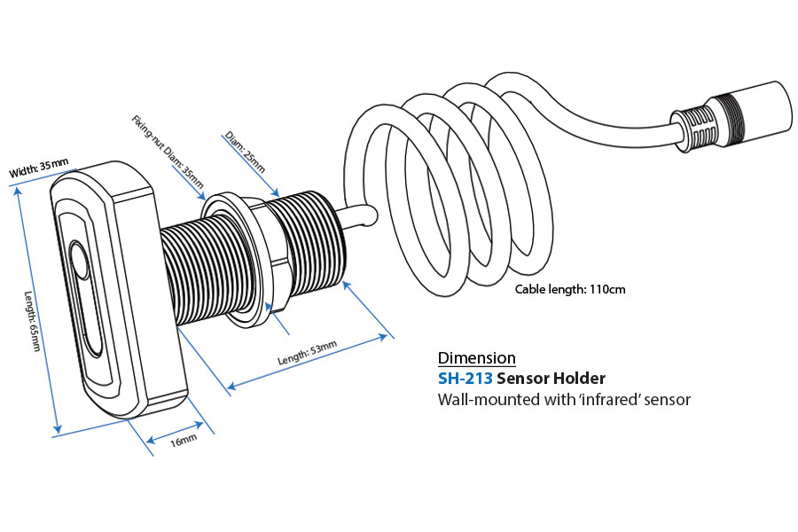 SH-213 Infrared Sensor Holder Dimension