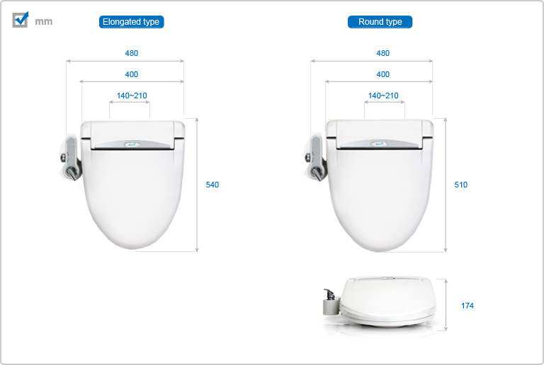 Manual Bidet Dimension