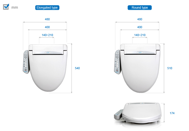 Automatic bidet RAB-950 Dimension